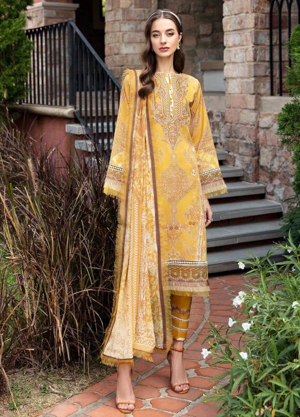 Three Piece, Gulaal Springtime Ballet Lawn - yellow