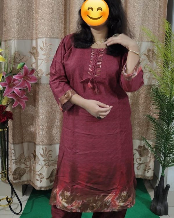 Co-Ord Set, Outfit, Cotton fabrics, Maroon Red Color