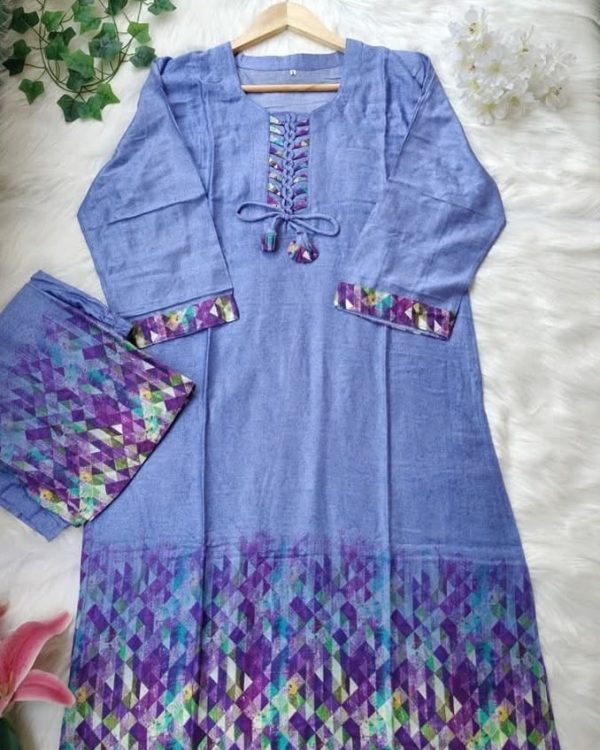 Co-Ord Set, Outfit, Cotton fabrics, Blue Color - Image 6