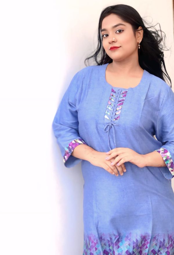 Co-Ord Set, Outfit, Cotton fabrics, Blue Color - Image 5