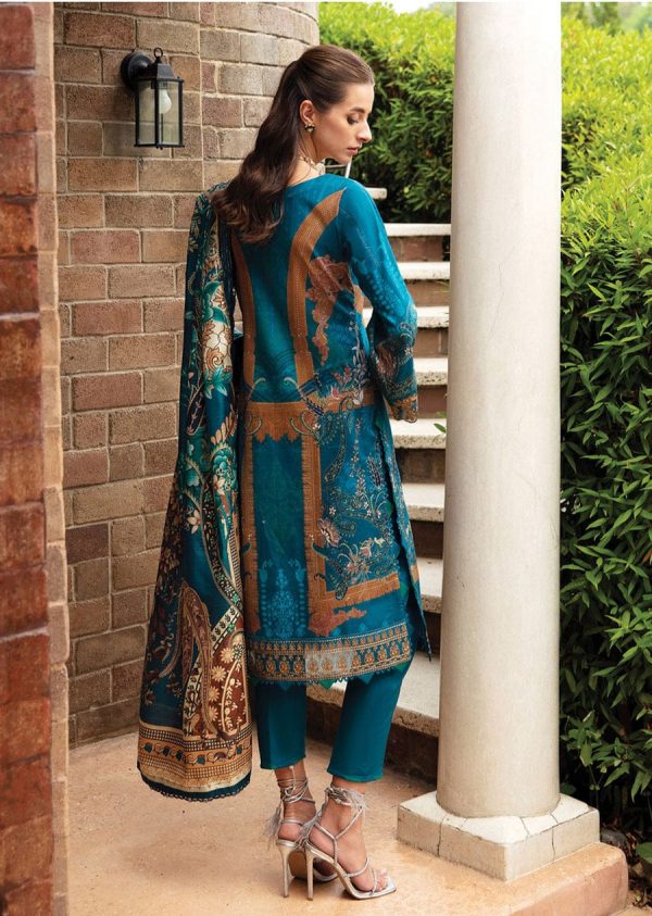 Gulaal Springtime Ballet Lawn, Unstitched three piece blue color - Image 3