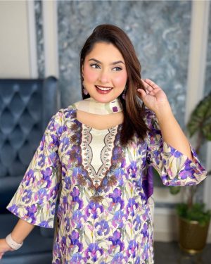 Premium Cotton Digital Floral Print Unstitched 3-Piece Collection