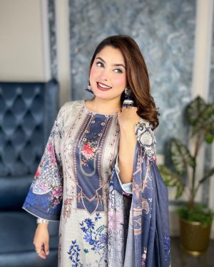Lawn Cotton Digital Print Unstitched 3 Piece